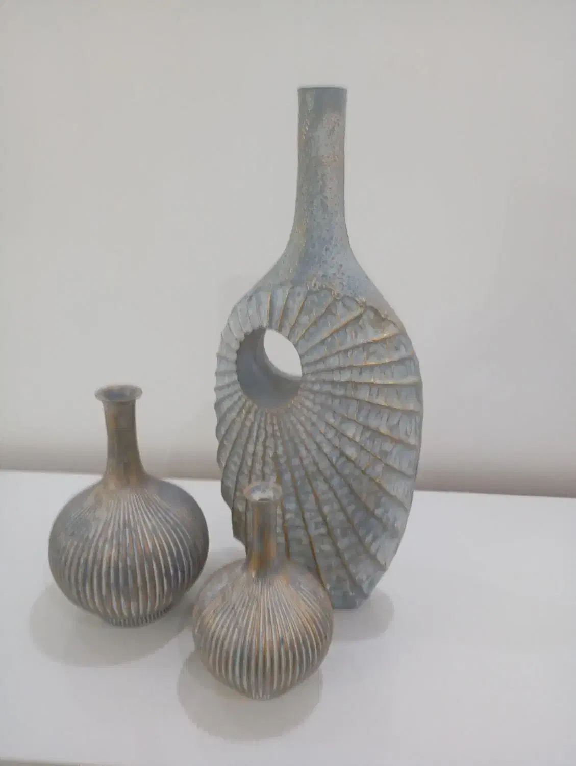 ست سه تیکه گلدان دکوراتیو|صنایع دستی و سایر لوازم تزئینی|اردبیل, |دیوار