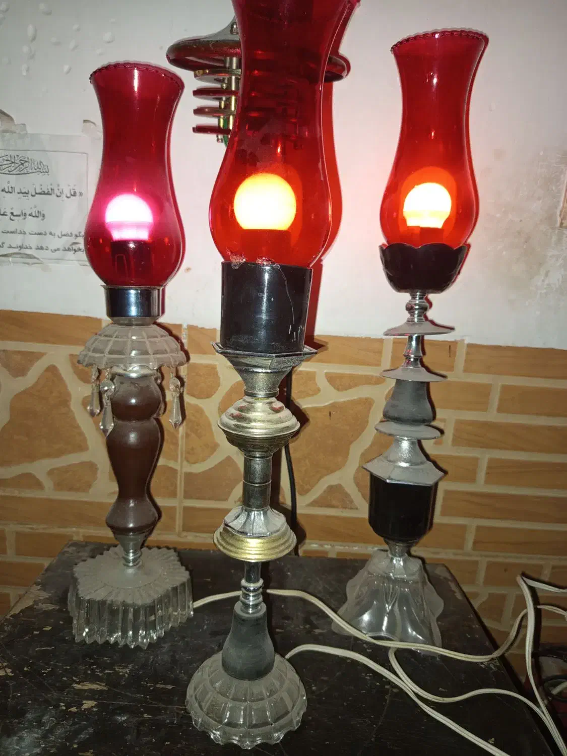 3عدد آباژور قدیمی سالم وزیبا|کلکسیون اشیاء عتیقه|کرمان, |دیوار