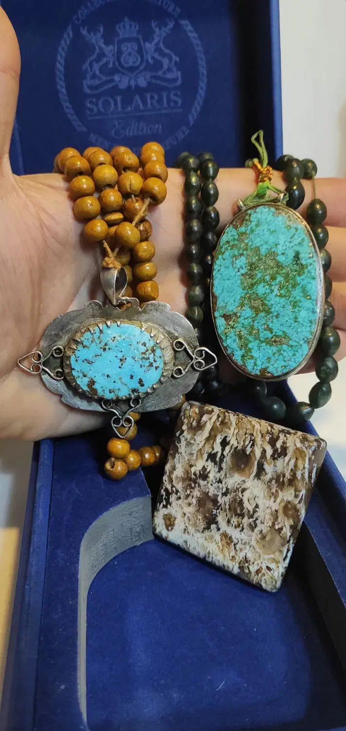 حراج۲سنگ فیروزه نیشابور۶سانت قابنقره.۱شجر.۲جاجواهر|کلکسیون اشیاء عتیقه|نکا, |دیوار