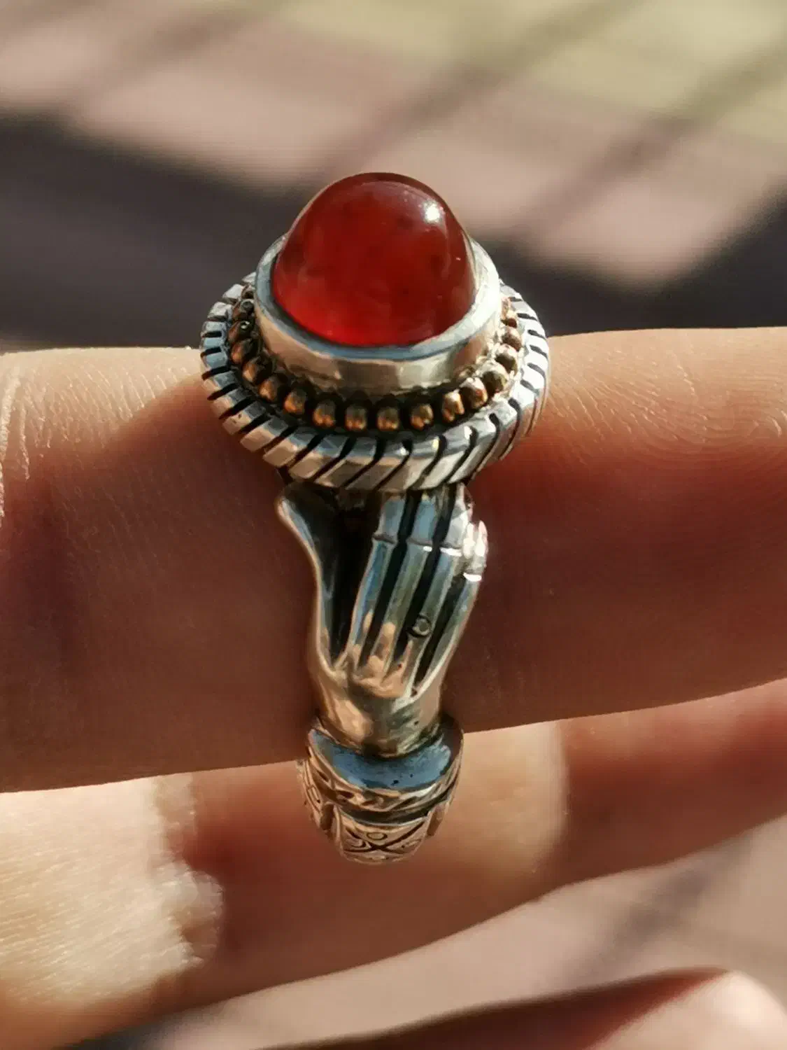 انگشتر دست دلبر سنگ عقیق سرخ یمنی|جواهرات|کرمانشاه, |دیوار