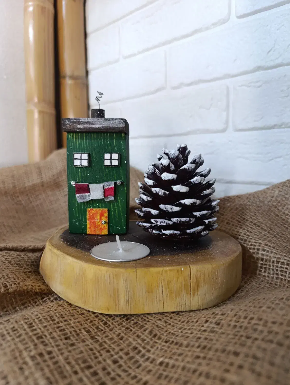 جای شمع وارمر بهمراه خانه رنگی و کاج|صنایع دستی و سایر لوازم تزئینی|بندر انزلی, استادیوم|دیوار