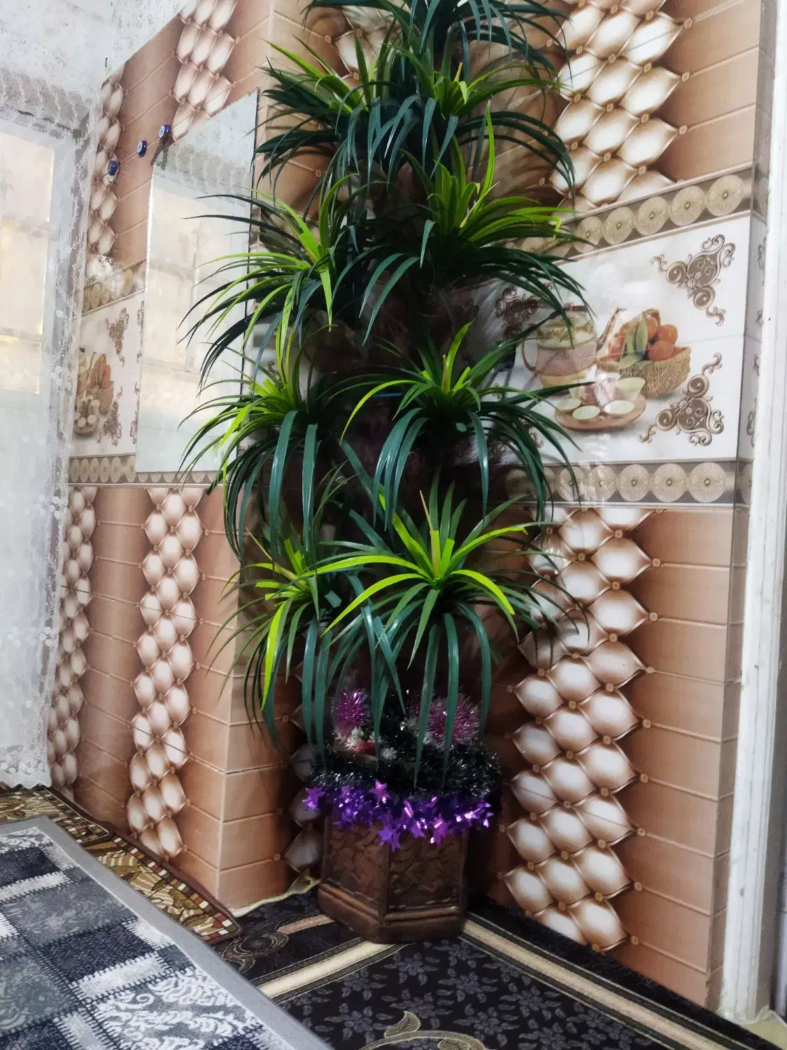 درخته نخل|گل مصنوعی|سلماس, |دیوار