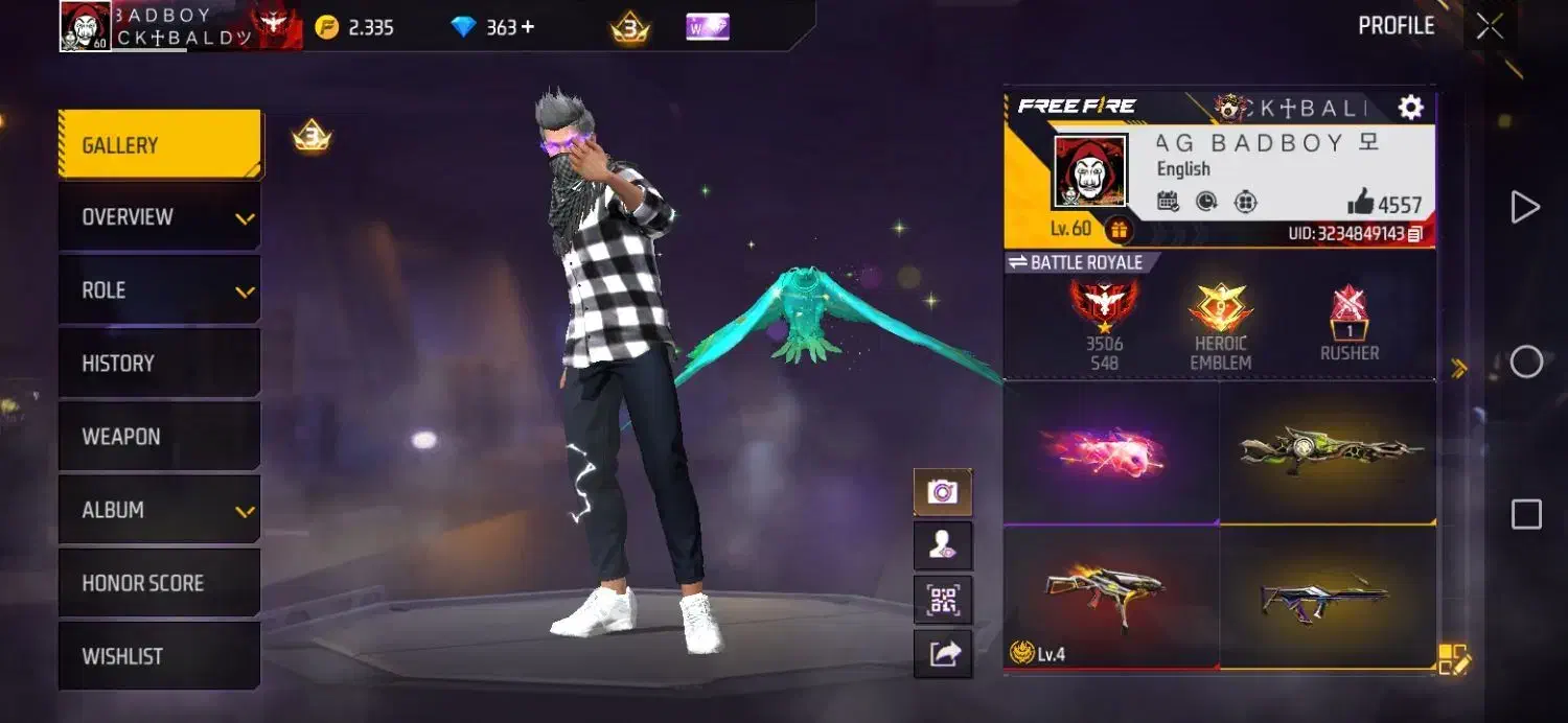 اکانت فری فایر فروشی لول 60|کنسول، بازی ویدئویی و آنلاین|علی‌آباد کتول, |دیوار