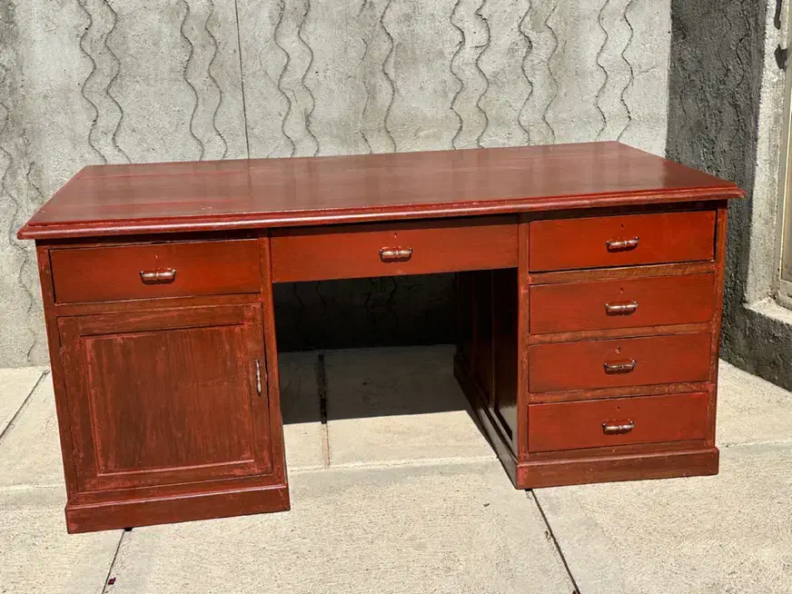 میز سه تیکه تمام چوب محکم و قدیمی|مبلمان اداری|هریس, |دیوار