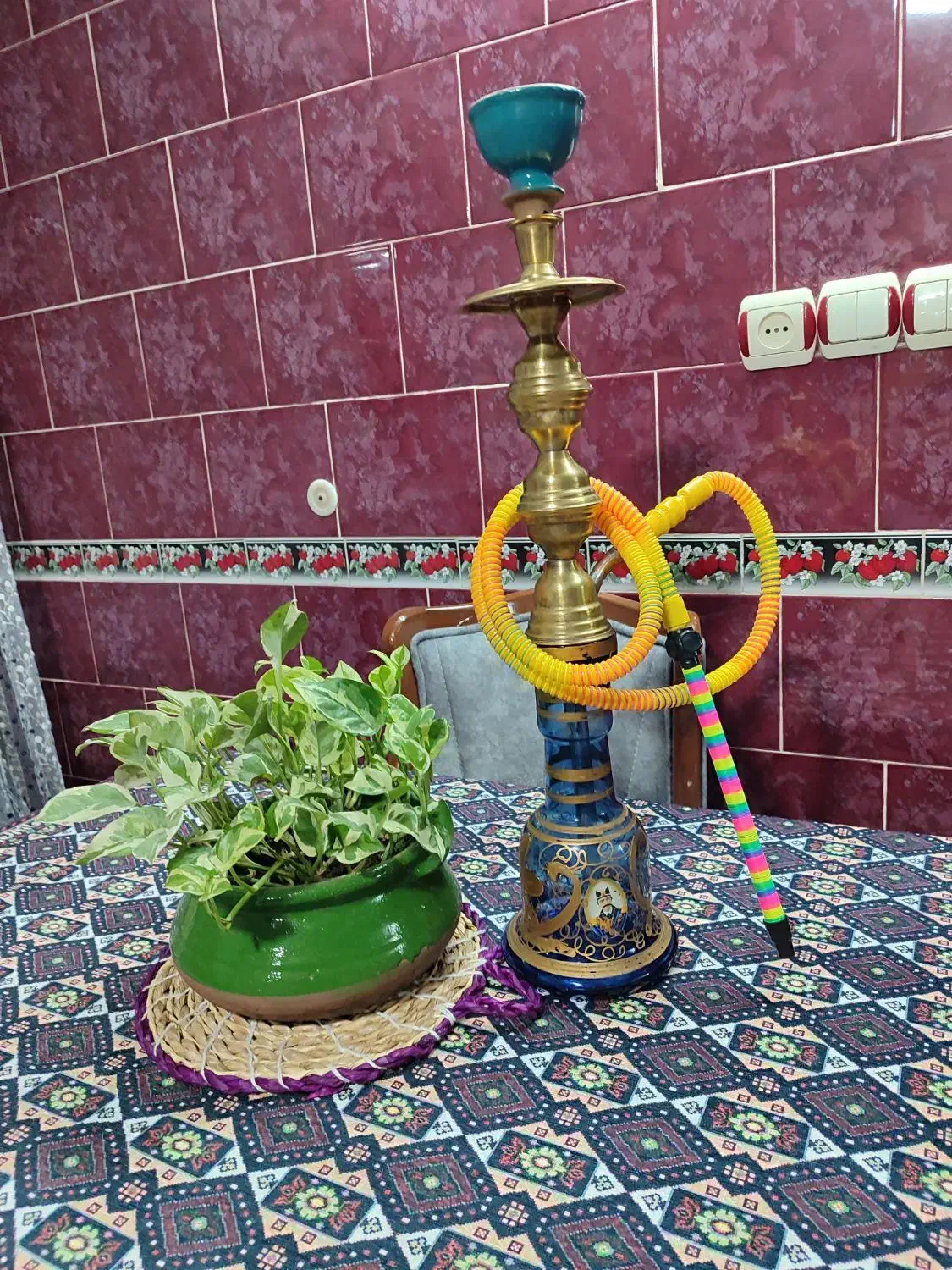 قلیون دو سیب کافه|صنایع دستی و سایر لوازم تزئینی|رودسر, |دیوار