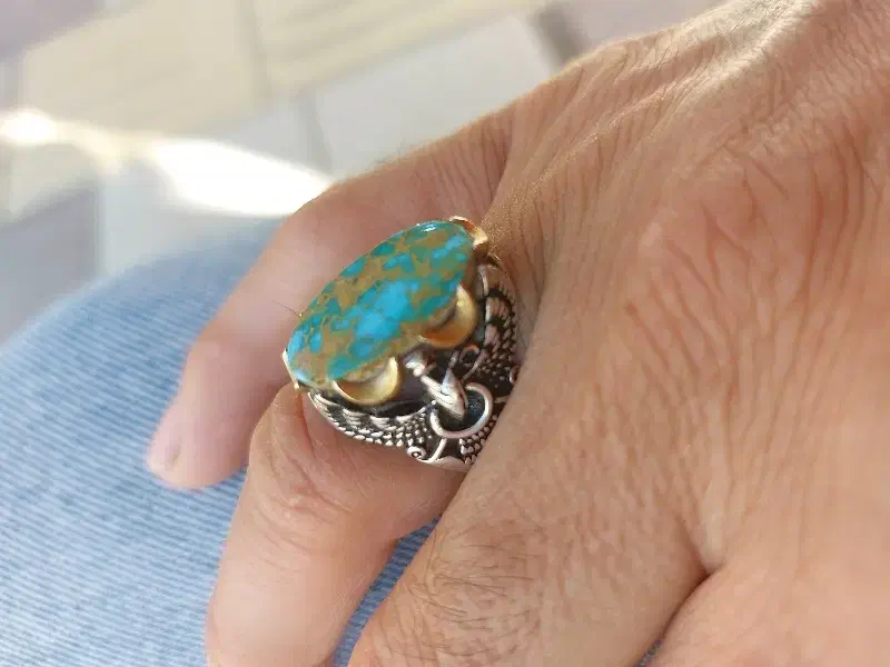 انگشتر فیروزه نیشاپور اصلی طرح فروهر|جواهرات|سرپل ذهاب, |دیوار