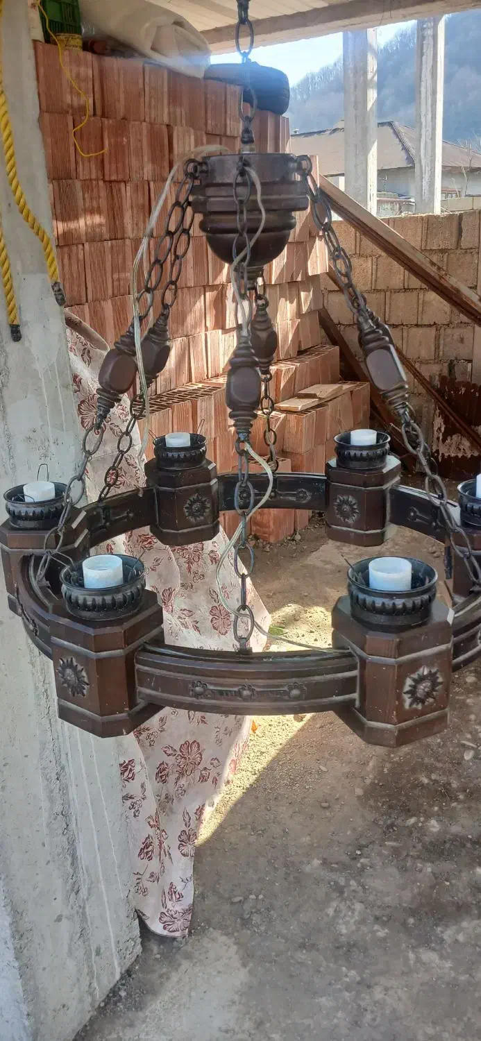 لوستر چوبی|لوستر و چراغ آویز|اسالم, |دیوار