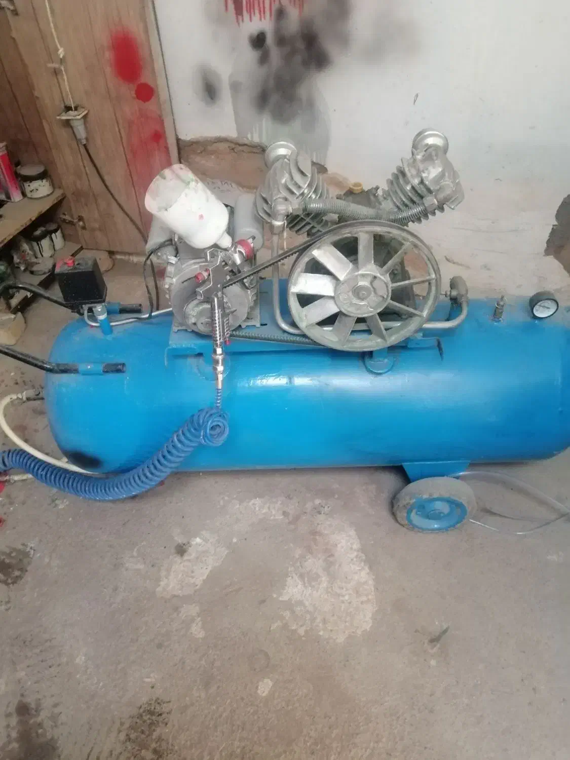 پمپ باد ۱۵۰ لیتری پیستوله رنگ|ابزارآلات|نیشابور, گنبد سبز|دیوار
