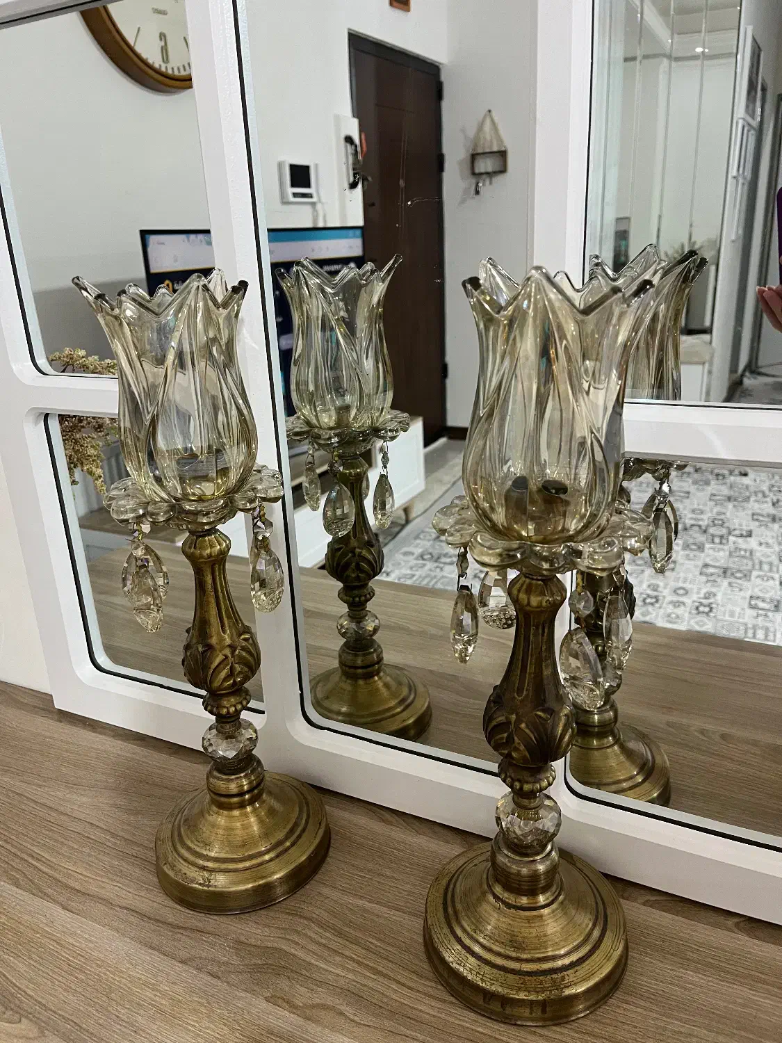 شمعدونی بدنه برنز|لوستر و چراغ آویز|گلستان (تهران), |دیوار