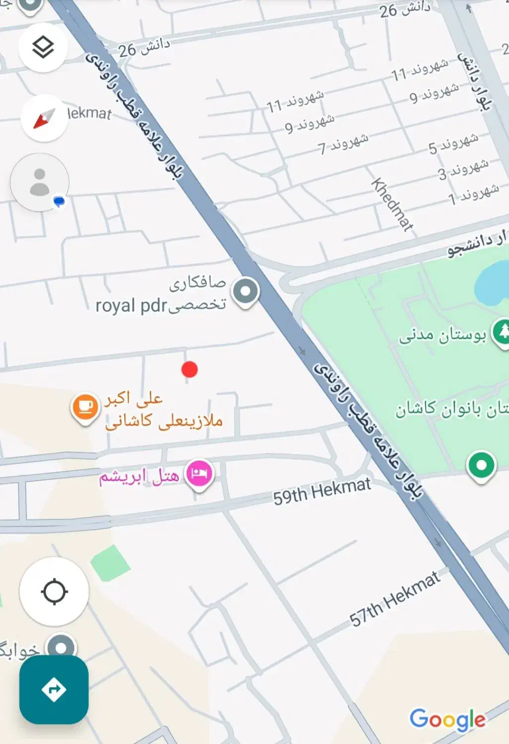 ۱۰۰ متر زمین روبروی پارک مدنی|فروش زمین و ملک کلنگی|کاشان, قطب راوندی|دیوار