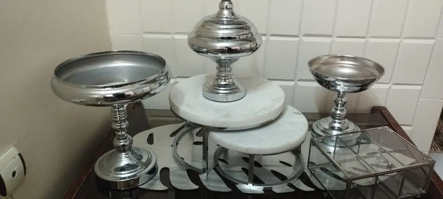 سرویس پذیرایی استیل نقره ای|ظروف سرو و پذیرایی|اسلام‌شهر, شهرک قائمیه|دیوار