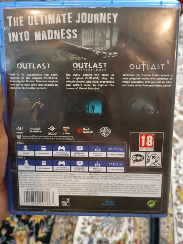 دیسک بازی outlast 1/2|کنسول، بازی ویدئویی و آنلاین|قرچک, مهدیه|دیوار