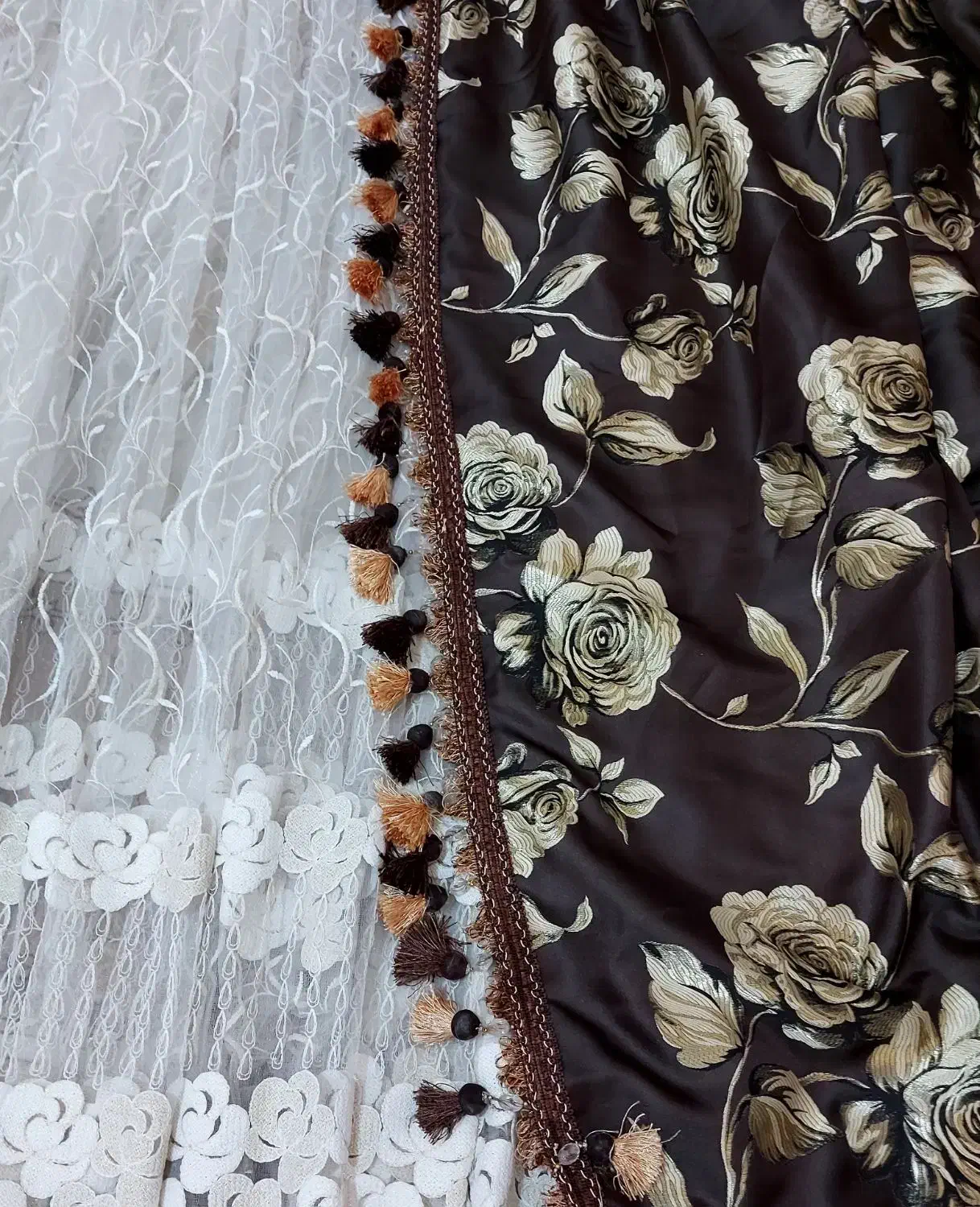 پرده همراه با والان و گل میخ|پرده، رانر، رومیزی|تاکستان, |دیوار
