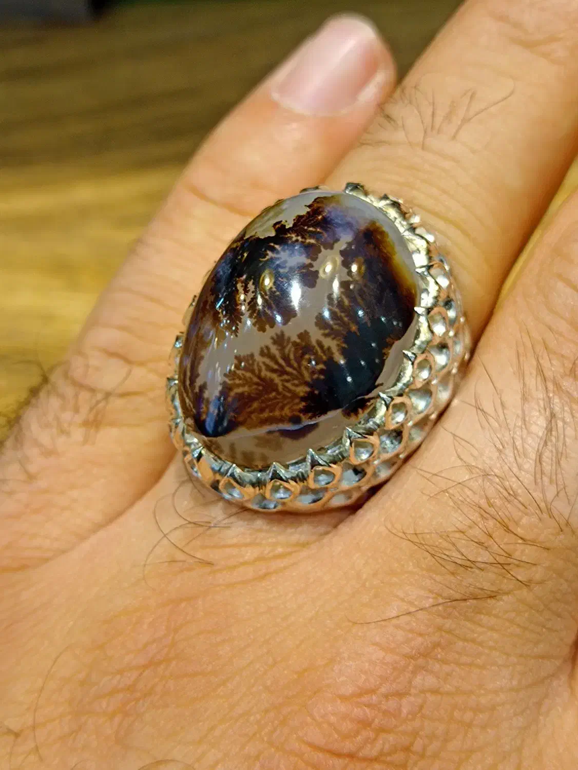 انگشتر عقیق شجر قواره دار سنگین|بدلیجات|تهران, بازار|دیوار