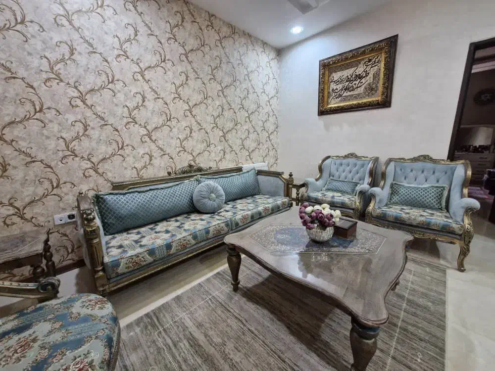 مبلمان استیل چوب راش 7 نفره پارچه‌ای|مبلمان خانگی و میز عسلی|شیراز, شهرک بهشتی|دیوار