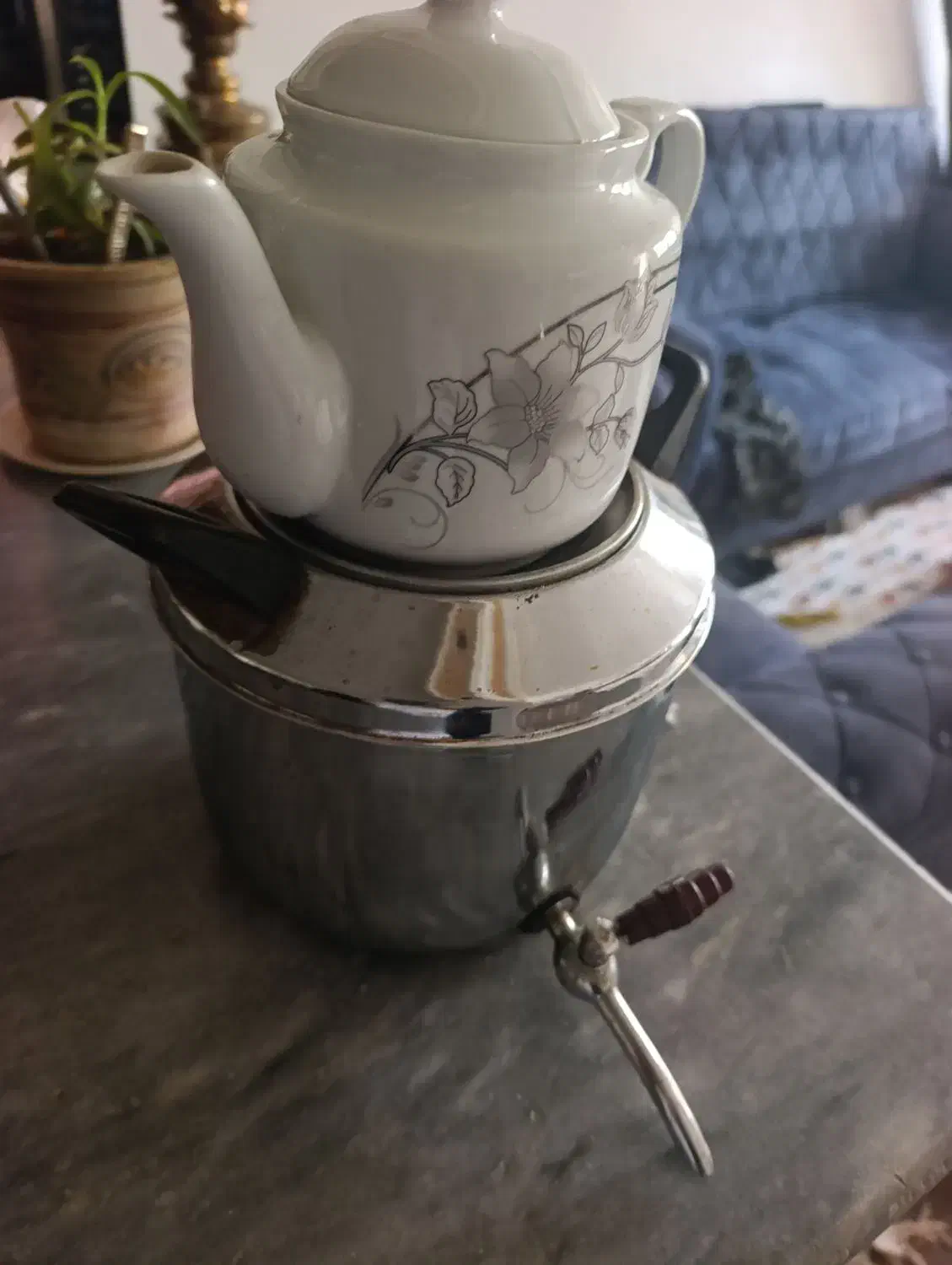 سماور رو گازی با قوری چینی|سماور، چایساز، قهوهساز|ارومیه, |دیوار