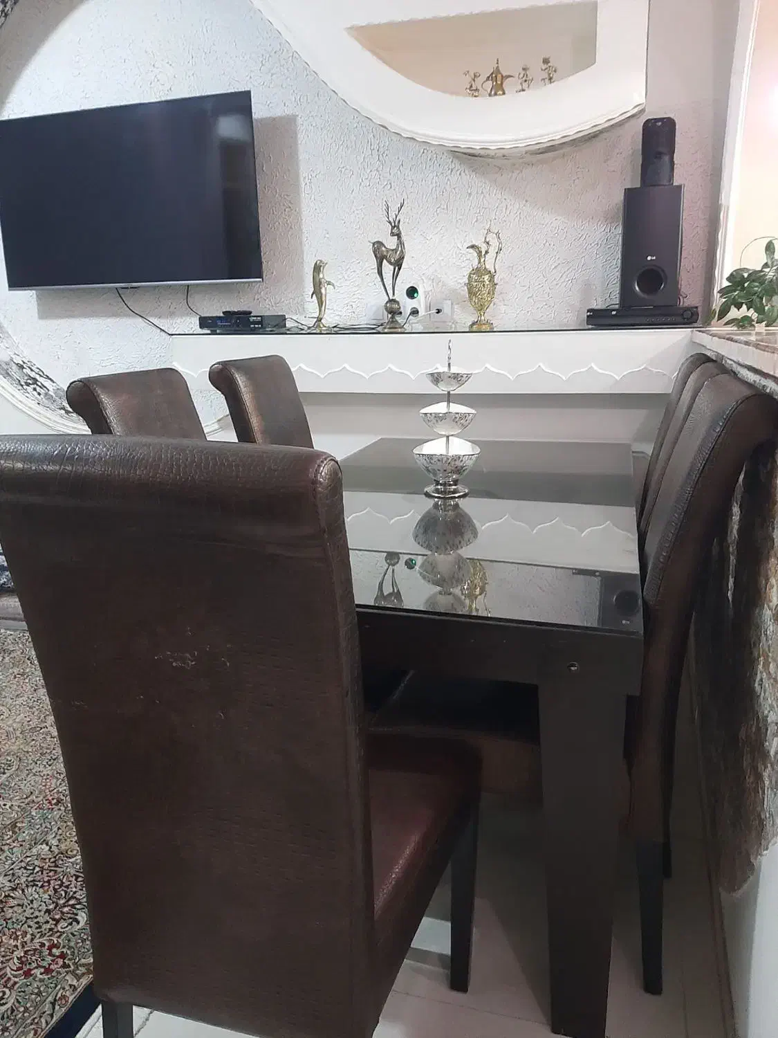 میز و صندلی ناهارخوری 6نفره چوبی|میز و صندلی غذاخوری|بافت, |دیوار