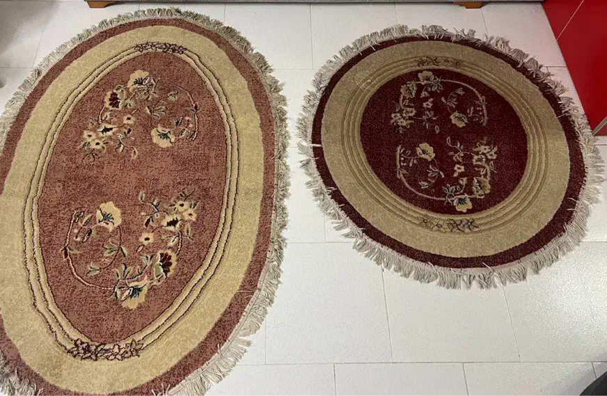 فرش گرد و بیضی|فرش|ری, دولت‌آباد|دیوار
