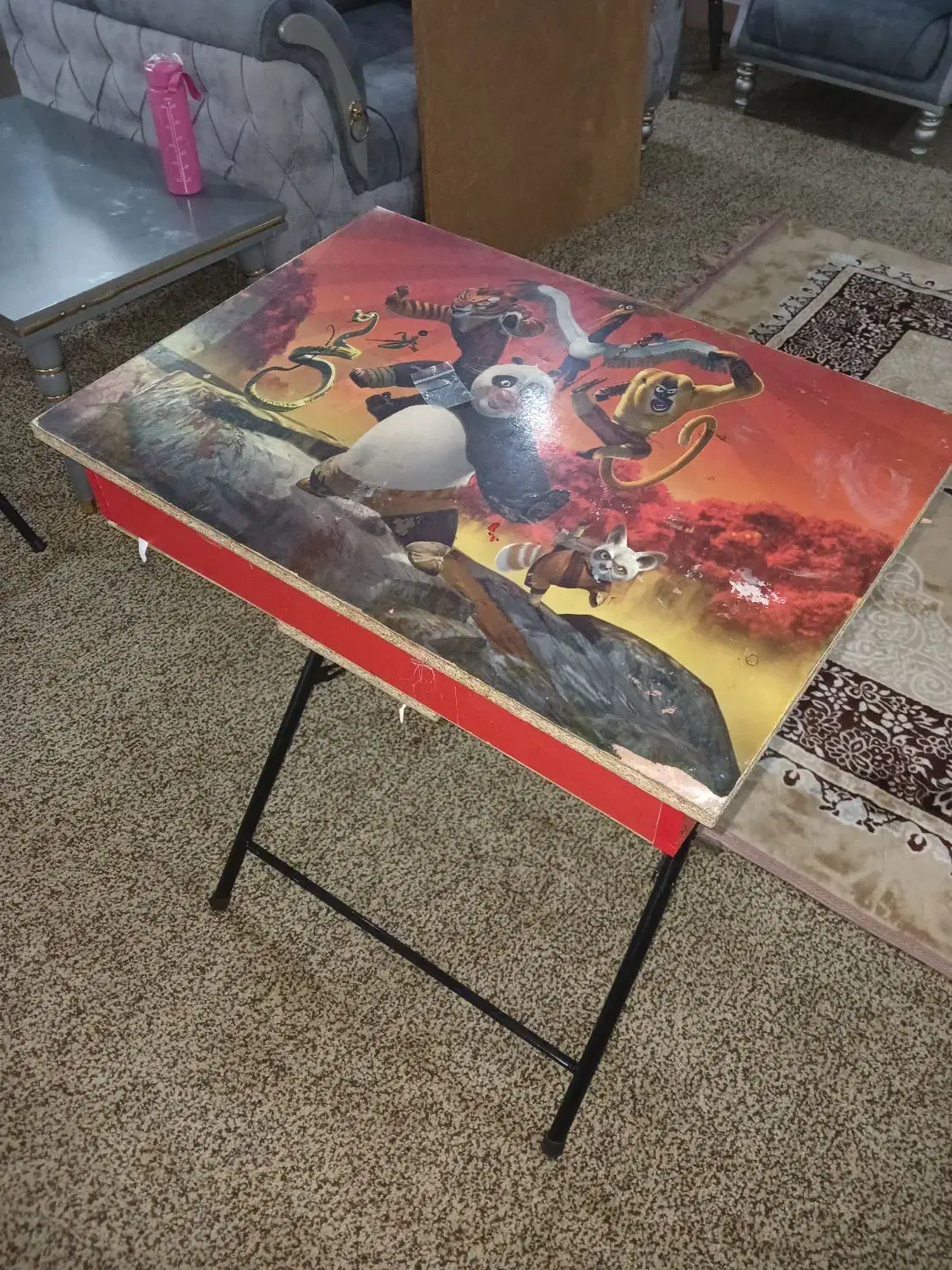 تخت تک نفره فلزی با میز تحریر|تخت و سرویس خواب|دهلران, |دیوار