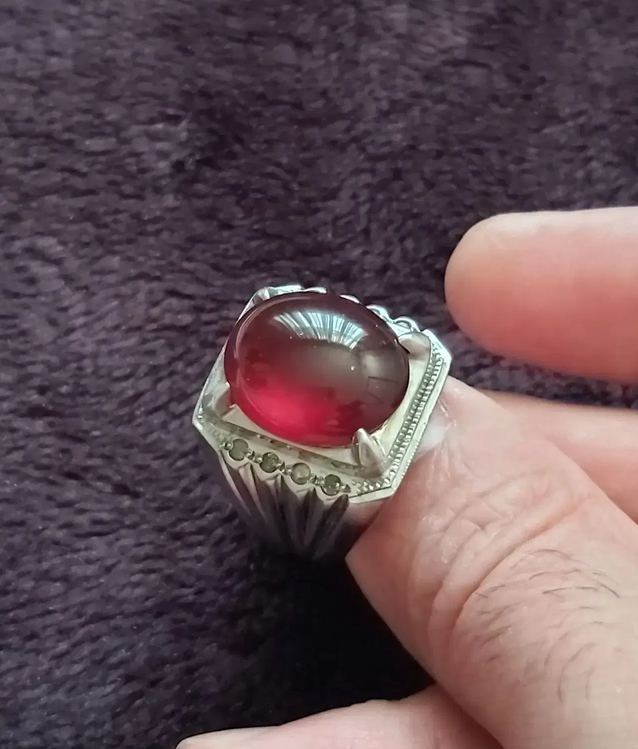 ۲عدد انگشتر نقره با سنگ گارنت و یاقوت سرخ|جواهرات|تهران, امیریه|دیوار