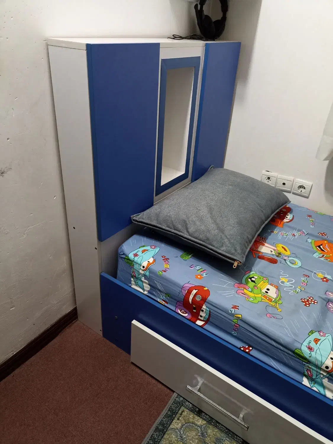 تخت خواب تک نفره|تخت و سرویس خواب|انبارآلوم, |دیوار