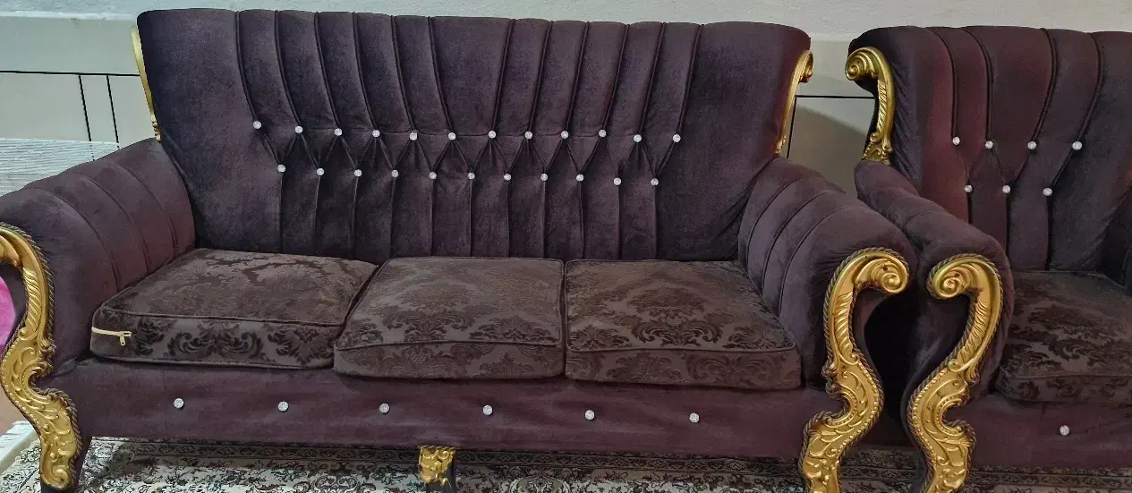 مبل شش نفره و جلو مبلی سالم در حد نو|مبلمان خانگی و میز عسلی|شوش, |دیوار