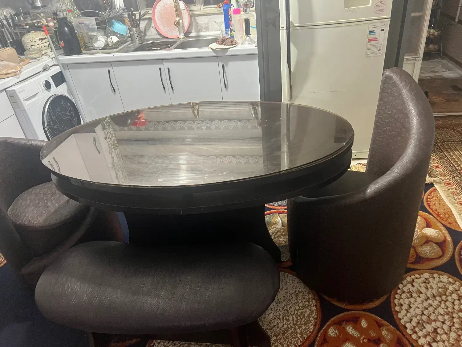 میزناهار خوری۶نفره با صندلی چرم ومیز ام دی اف|میز و صندلی غذاخوری|کلاله, |دیوار