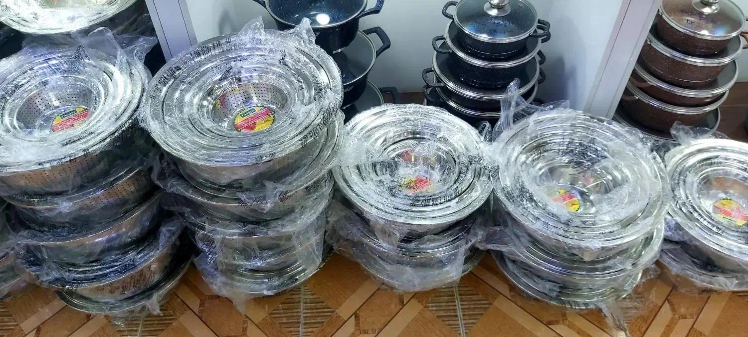 سرویس آبکش و لگن یونیک استیل ضخیم|ظروف پختوپز|اهر, |دیوار