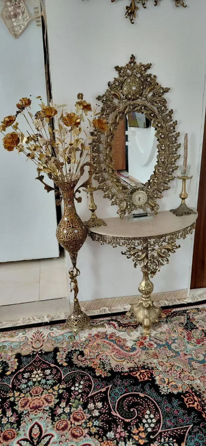 آینه و شمعدان آلومینیوم|صنایع دستی و سایر لوازم تزئینی|همدان, |دیوار