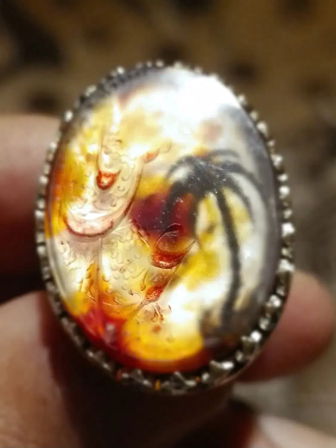 انگشتر عقیق خطی با ذکر یاعباس ( ع )|جواهرات|تهران, اختیاریه|دیوار