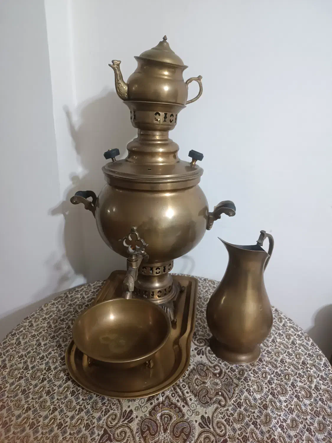 سماور برنجی|قوری، کتری، قهوه‌ساز دستی|ری, منصوریه منگل|دیوار