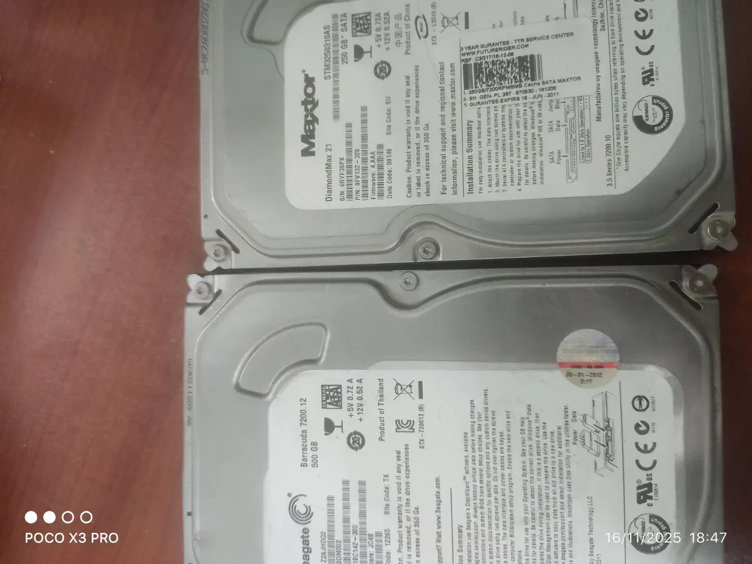 دوعدد هارد ۵۰۰ و ۲۵۶|قطعات و لوازم جانبی رایانه|چهارباغ, |دیوار