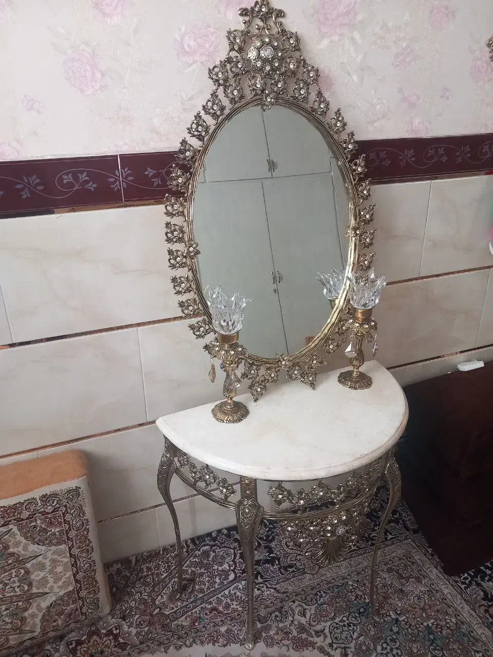 اینه شمعدان برنجی|آینه|بهارستان, |دیوار