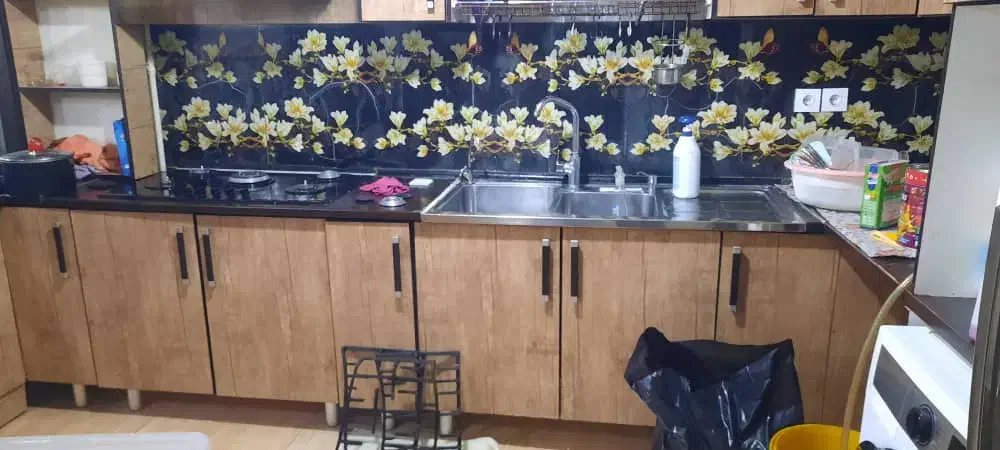 کابینت ام دی اف همراه با هود و سینگ|کتابخانه، شلف، قفسه‌های دیواری|اهواز, کوروش|دیوار