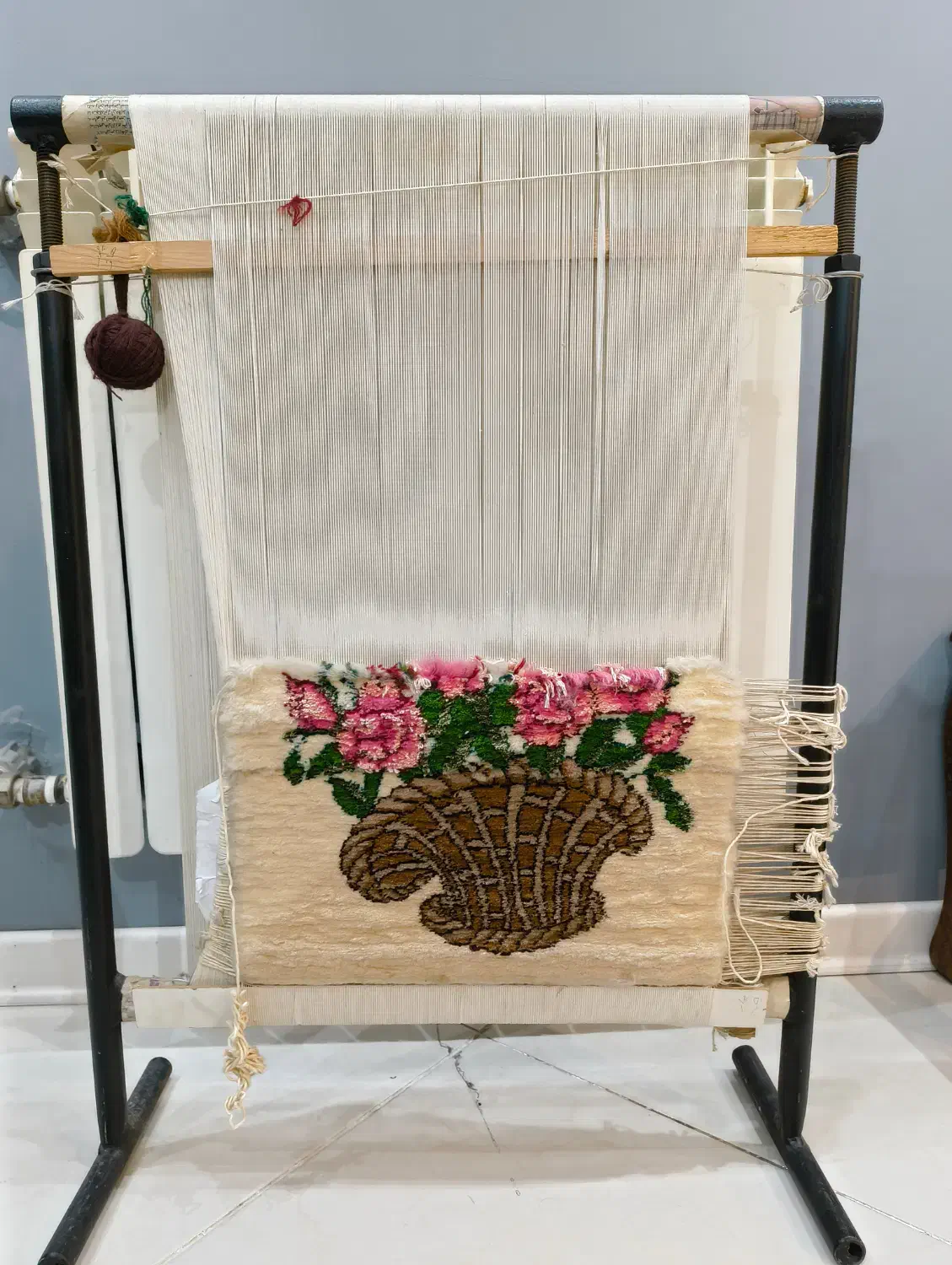 دارقالی به همراه فرش|تابلو فرش|تهران, امام زاده عبدالله|دیوار