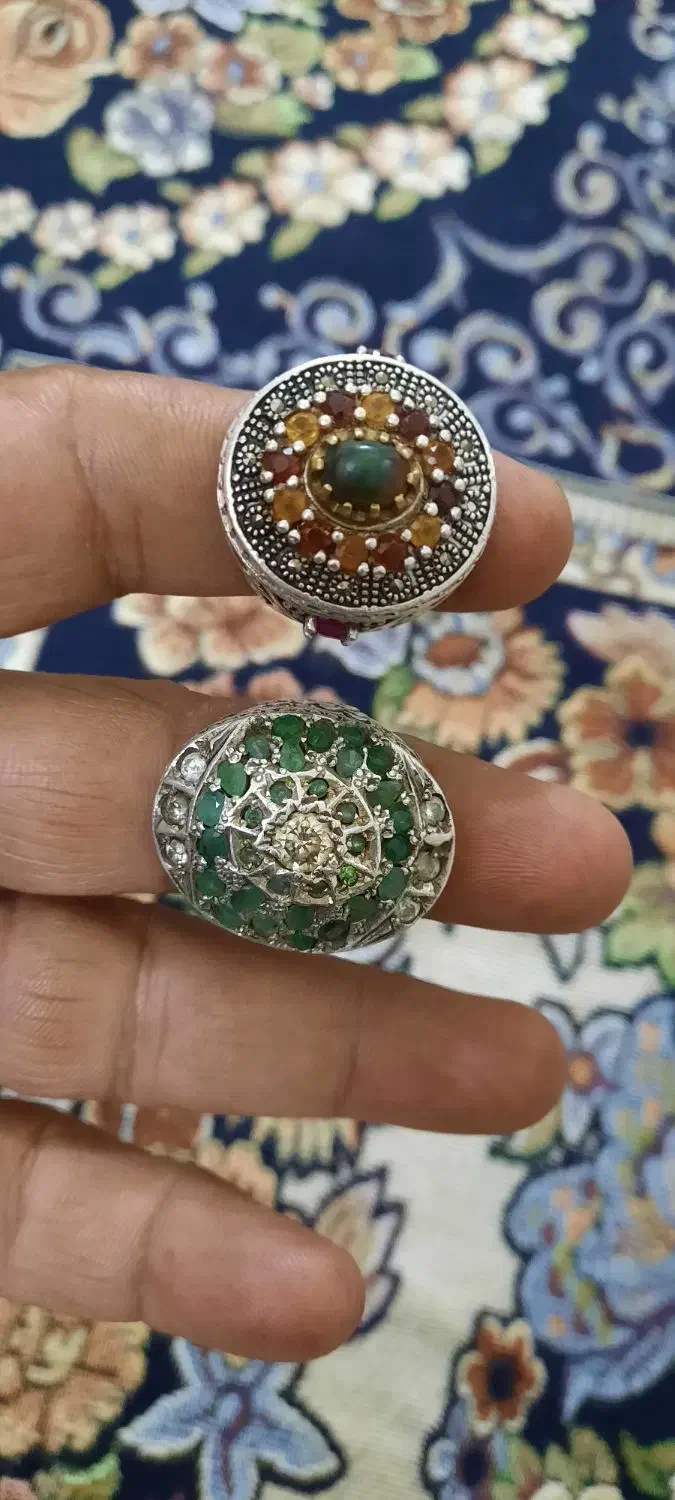 دوتا انگشتر هفت گنج زیبا قدیمی|جواهرات|زاهدان, |دیوار