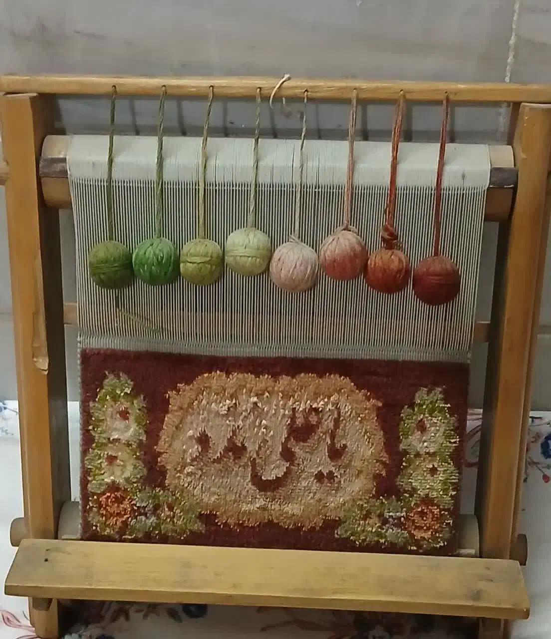 دارقالی گل ابریشم(نفیس)|تابلو فرش|قم, گلزار|دیوار