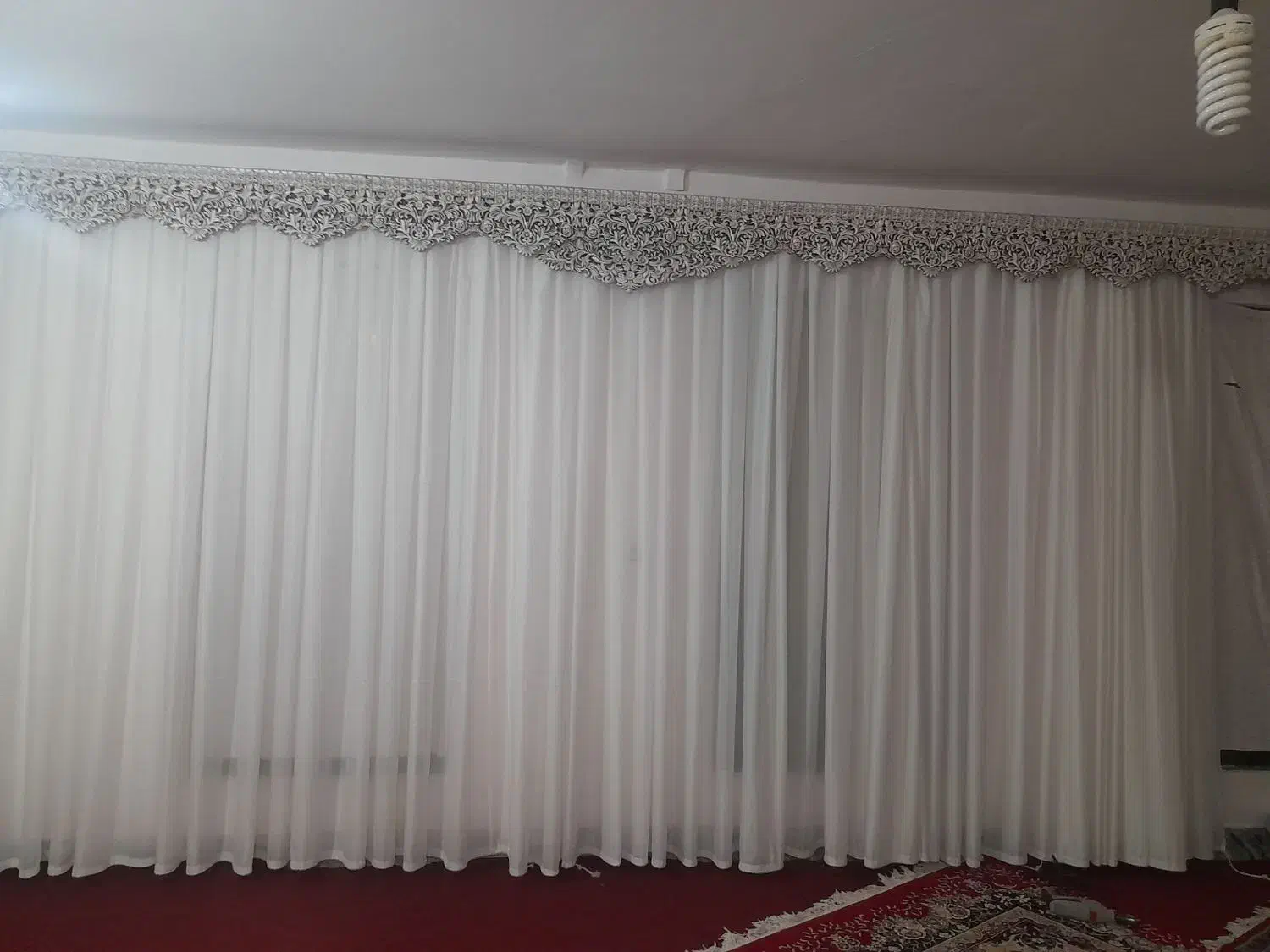 پرده حریر شاینی چین پلیسه|پرده، رانر، رومیزی|خاوه, |دیوار