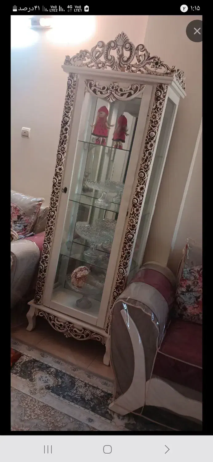 بوفه چوبی سفید|بوفه، ویترین، کنسول|تهران, خزانه|دیوار