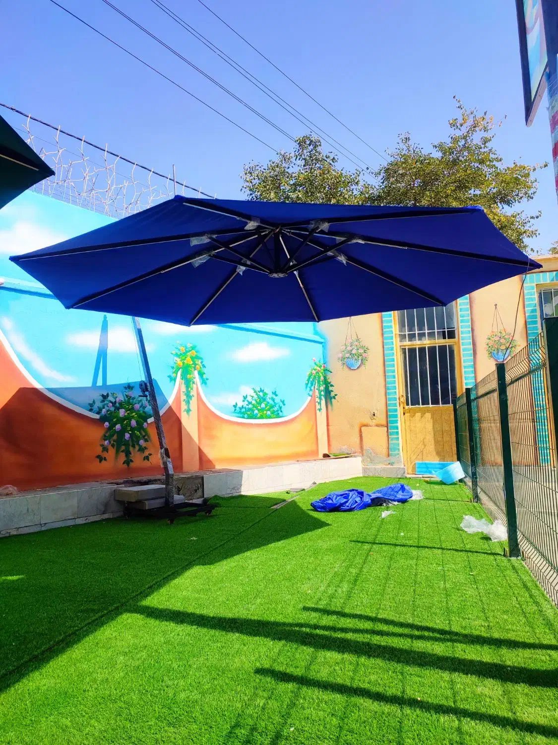 سایه بان چتر سایبان باغی چتری پایه کنار با LED|فروشگاه و مغازه|مشهد, سعد آباد|دیوار