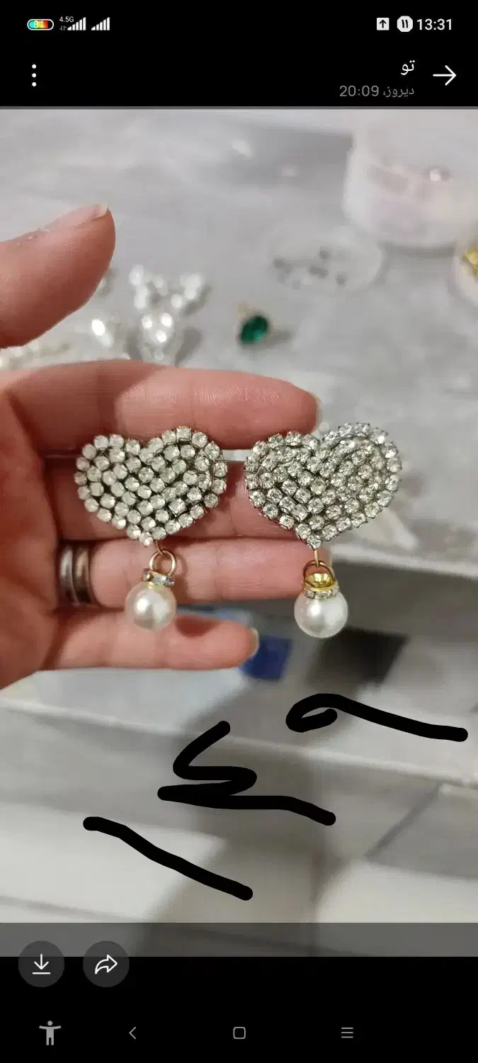 گوشواره دست ساز بسیار شیک و زیبا با قیمت مناسب|بدلیجات|کرج, اسلامآباد|دیوار