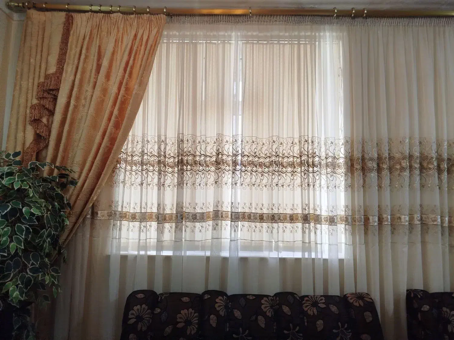 پرده حریر با والان|پرده، رانر، رومیزی|سراب, |دیوار