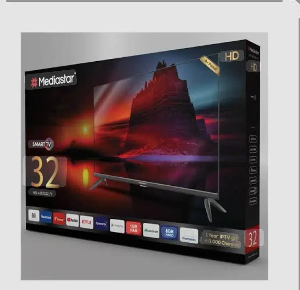 تلویزیون 32اینچ دو گیرنده هوشمند مدیا استار|تلویزیون و پروژکتور|تهران, هرندی|دیوار