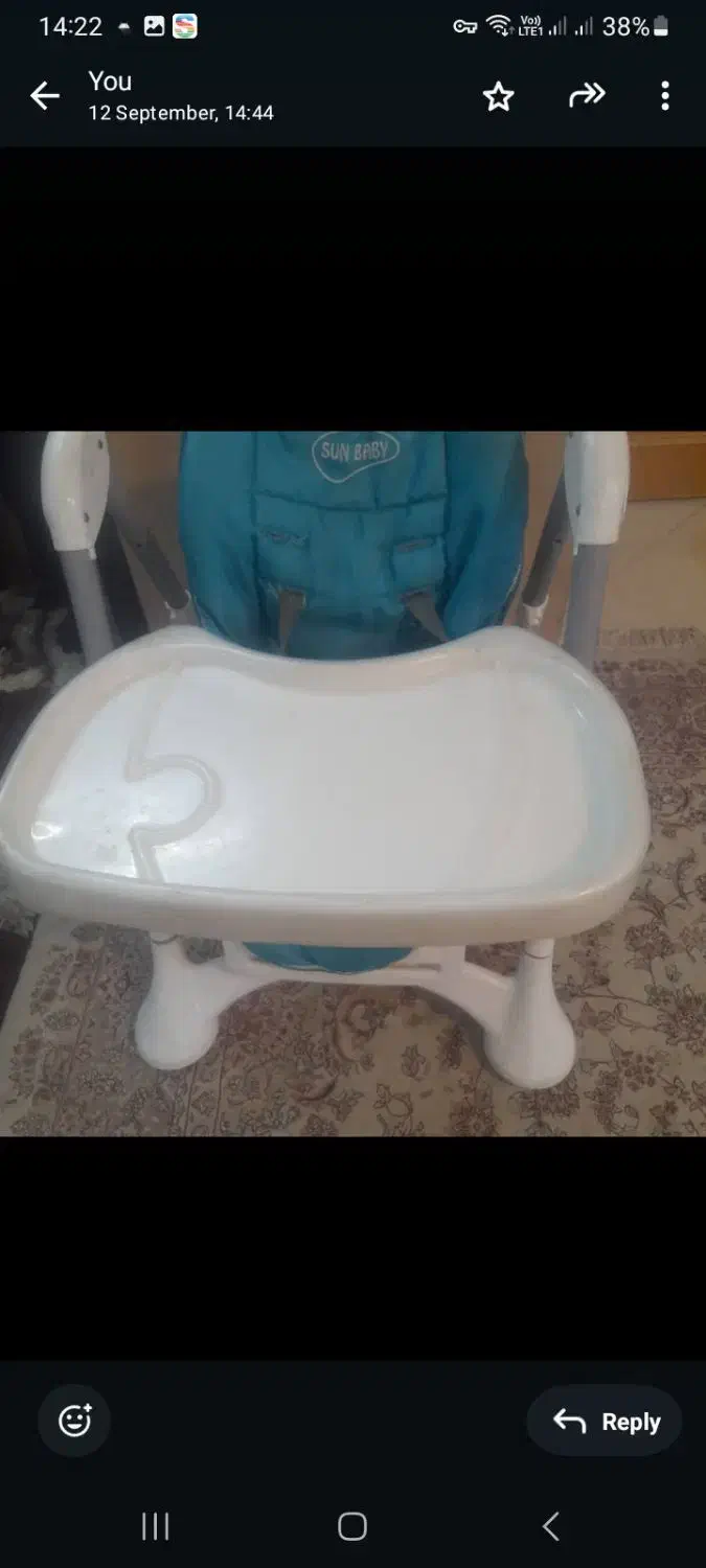 صندلی غذا sunbaby|تخت و صندلی بچه|شاهین‌شهر, عطار|دیوار