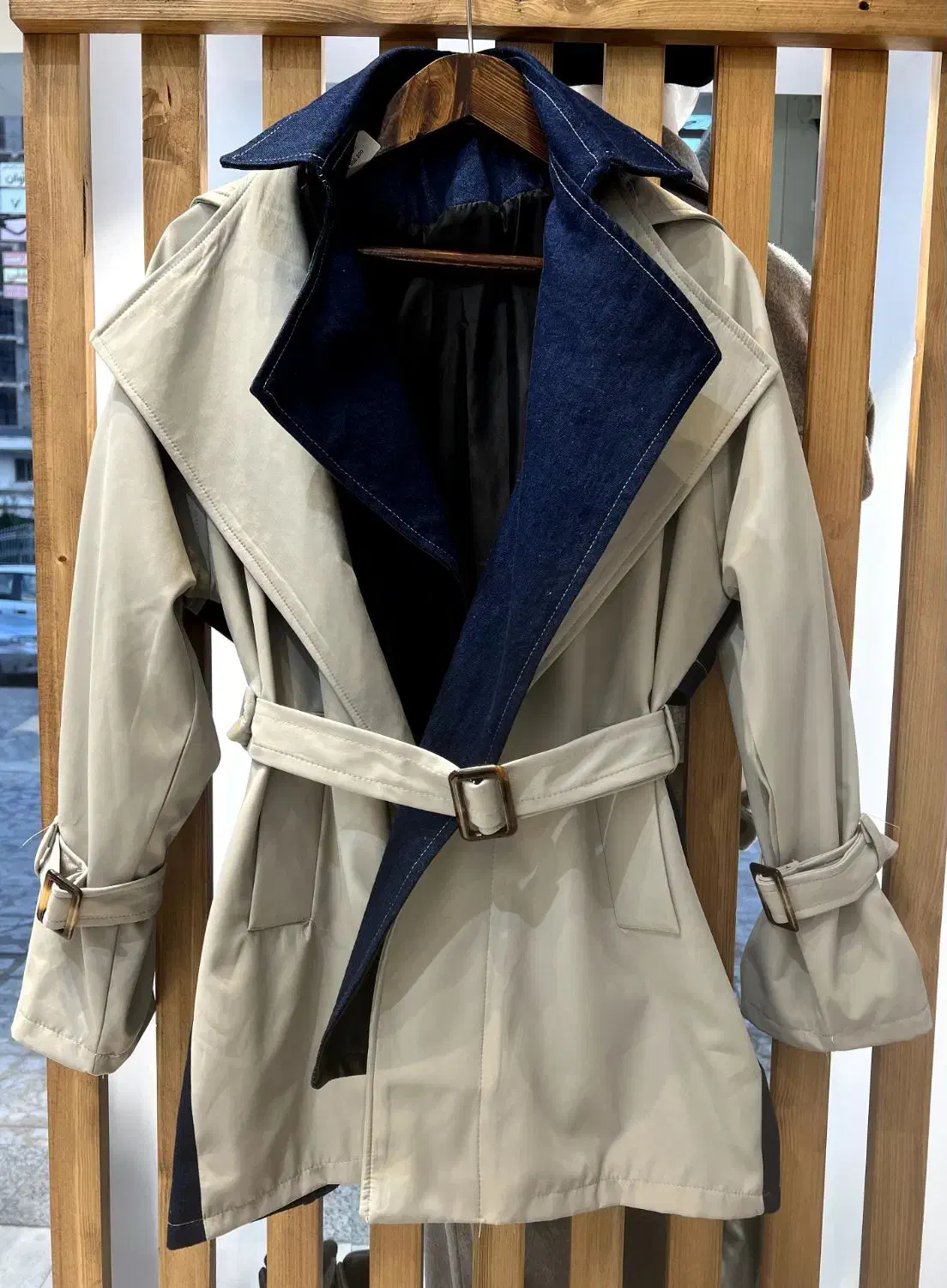 بارانی ترکیب جین جنس سانتانا|لباس|تنکابن, |دیوار