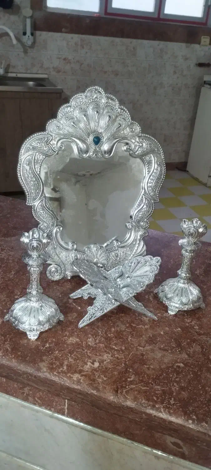 آینه شمعدان|صنایع دستی و سایر لوازم تزئینی|مرند, |دیوار