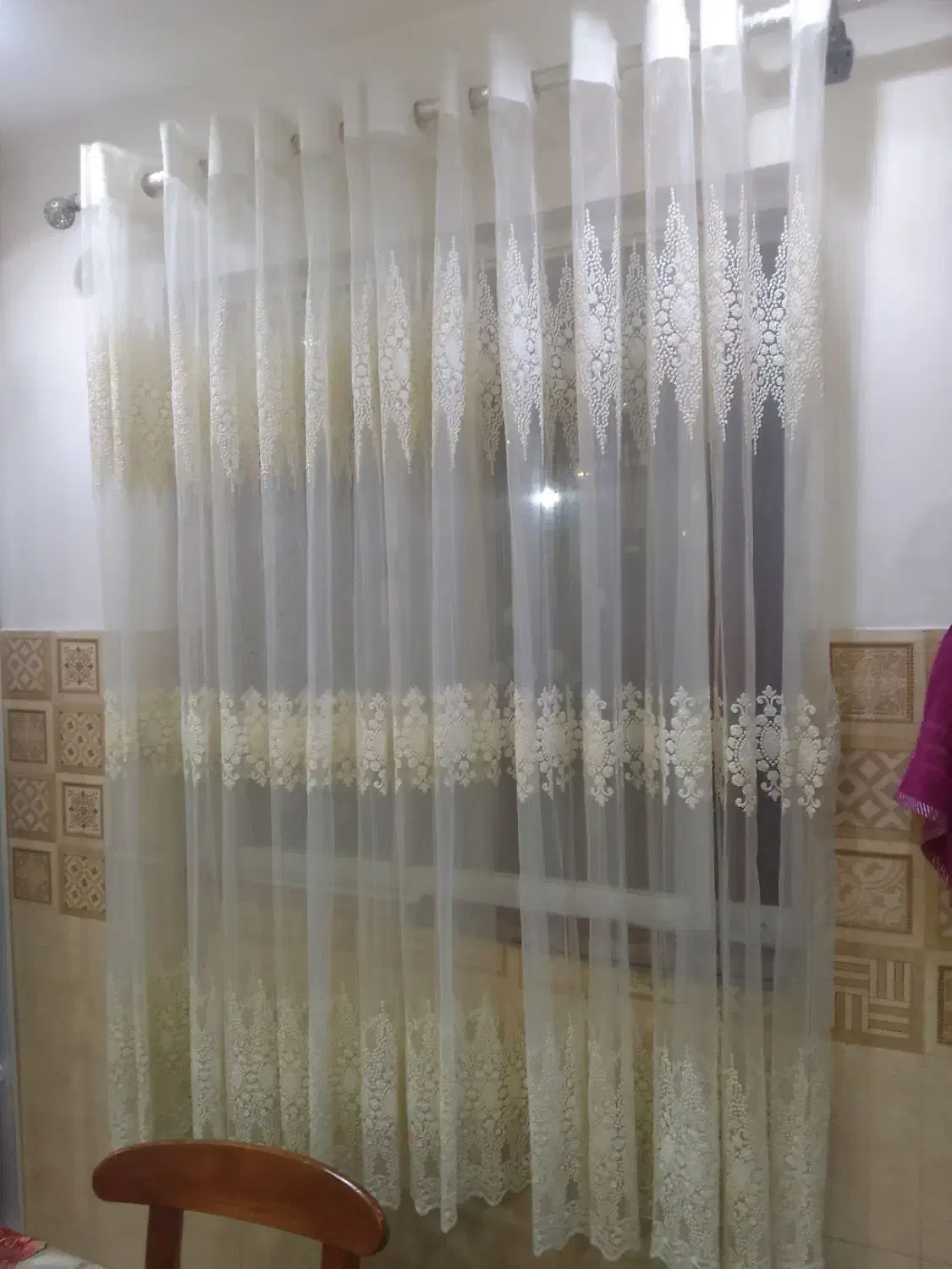 دوعدد پرده|پرده، رانر، رومیزی|رشت, پیرکلاچای|دیوار