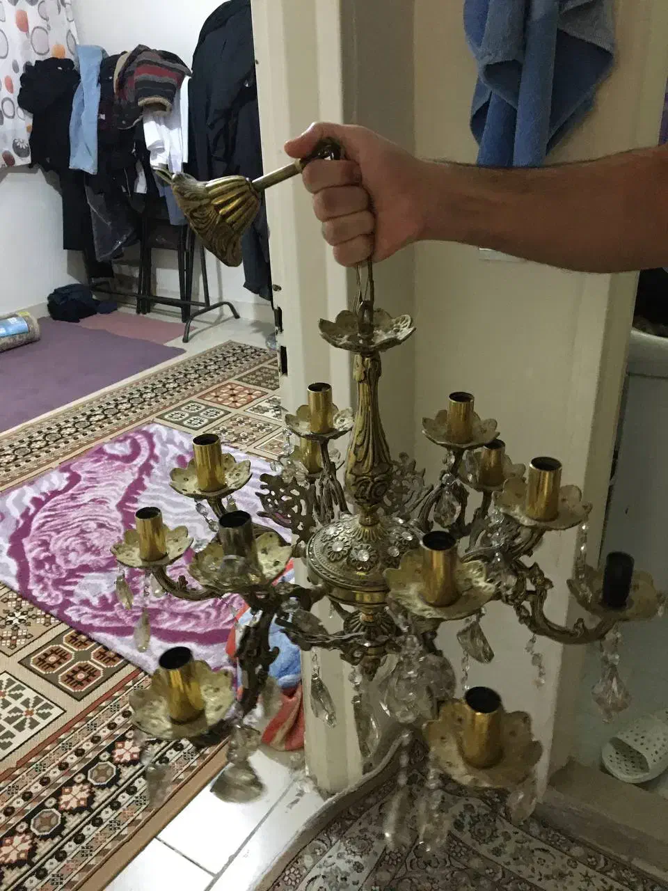 لوستر برنز|لوستر و چراغ آویز|هشتگرد, شهرک گلها|دیوار