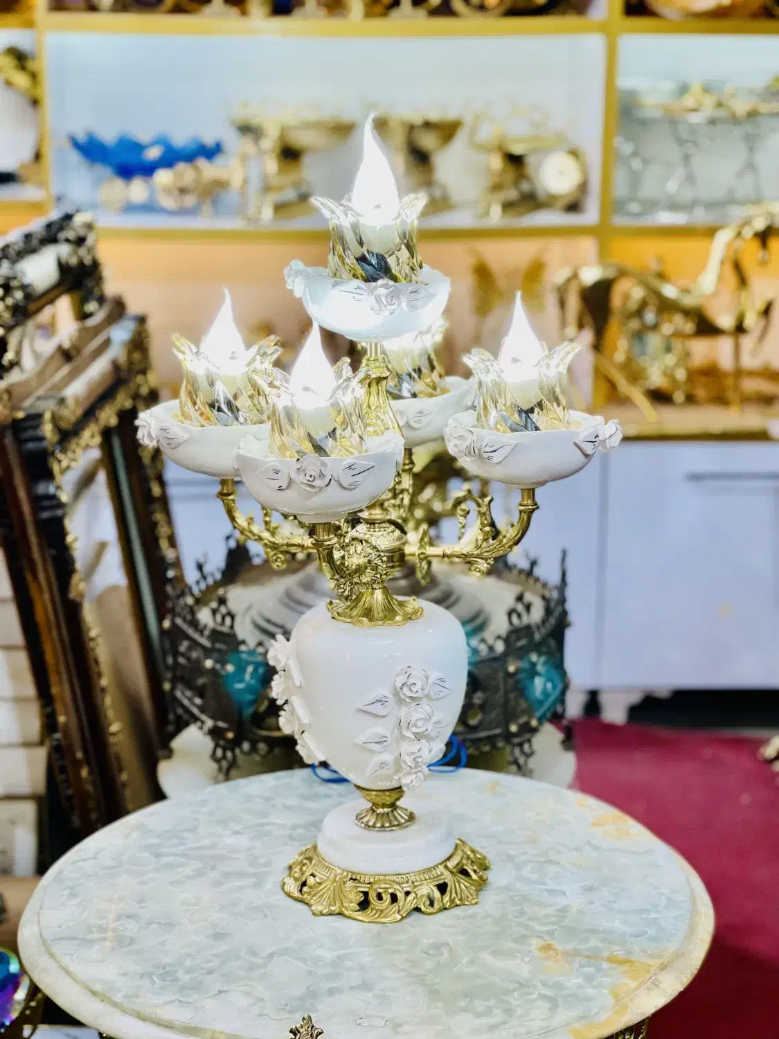 آباژور رو میزی برنز|چراغ خواب و آباژور|همدان, |دیوار