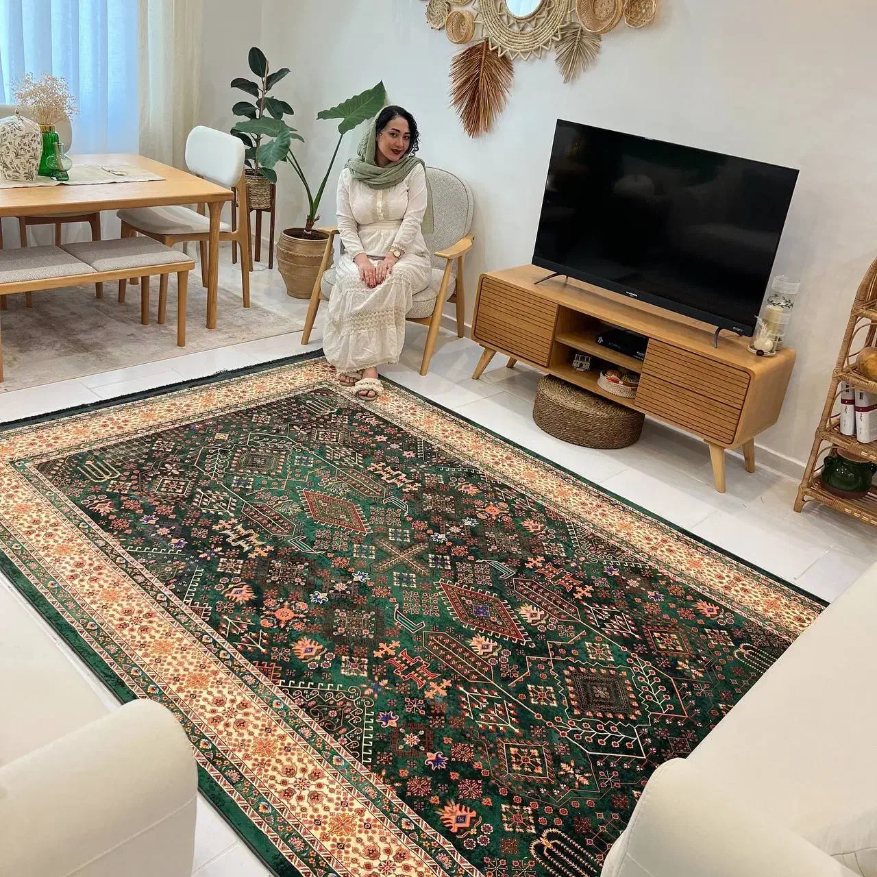 فرش ابریشمی طرح دستباف سلطان آباد سبز کد 1035|فرش|تهران, امین حضور|دیوار